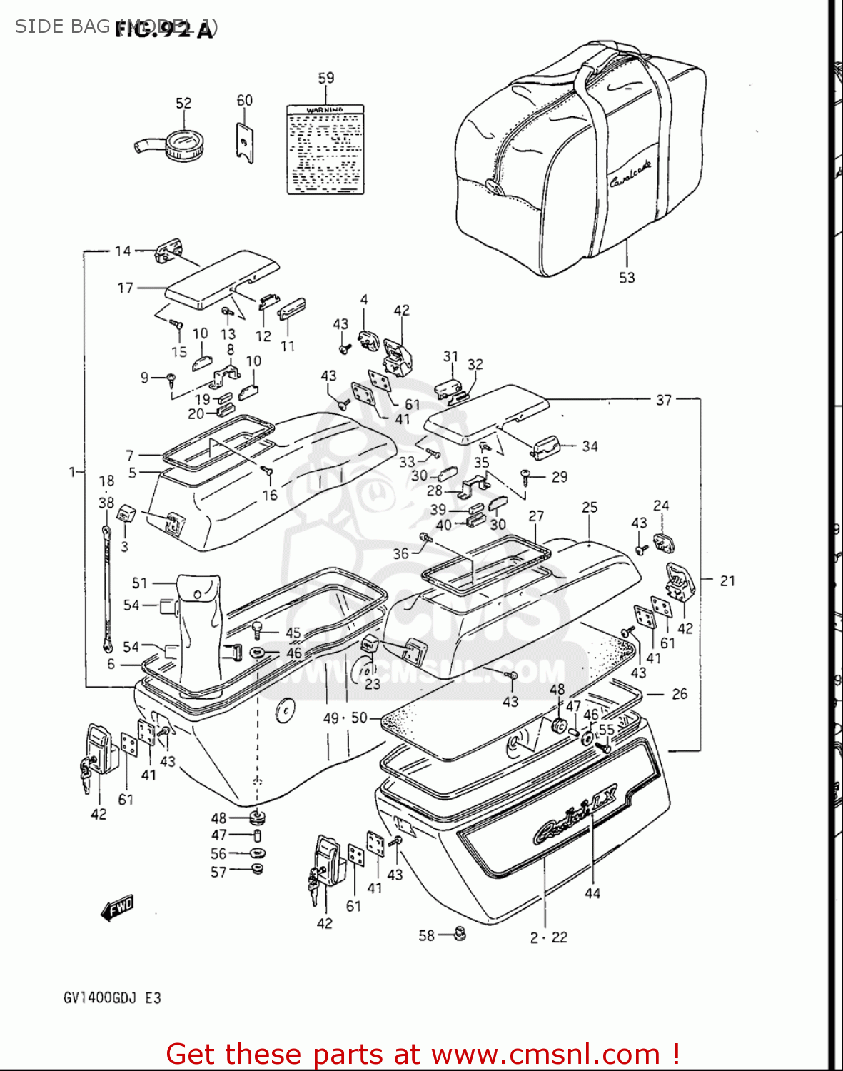 SIDE BAG (MODEL J) GV1400GC CAVALCADE 1986 (G) USA (E03)