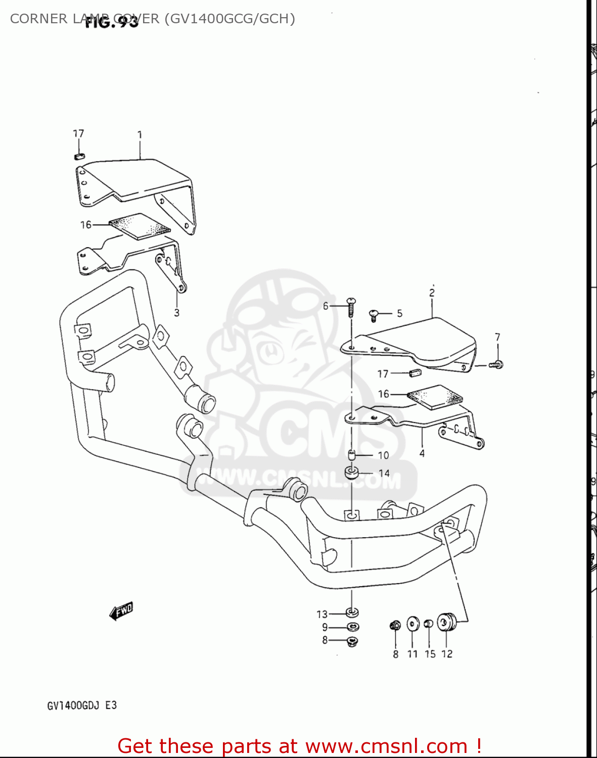 CORNER LAMP COVER (GV1400GCG/GCH) GV1400GC CAVALCADE 1986 (G) USA (E03)