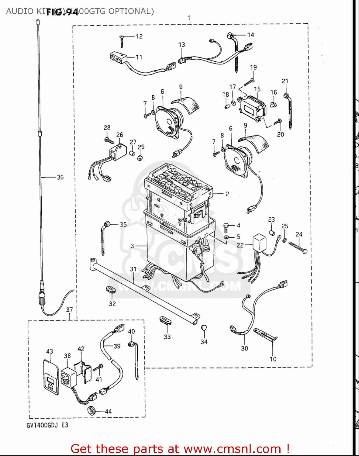 AUDIO KIT (GV1400GTG OPTIONAL) GV1400GC CAVALCADE 1986 (G) USA (E03)