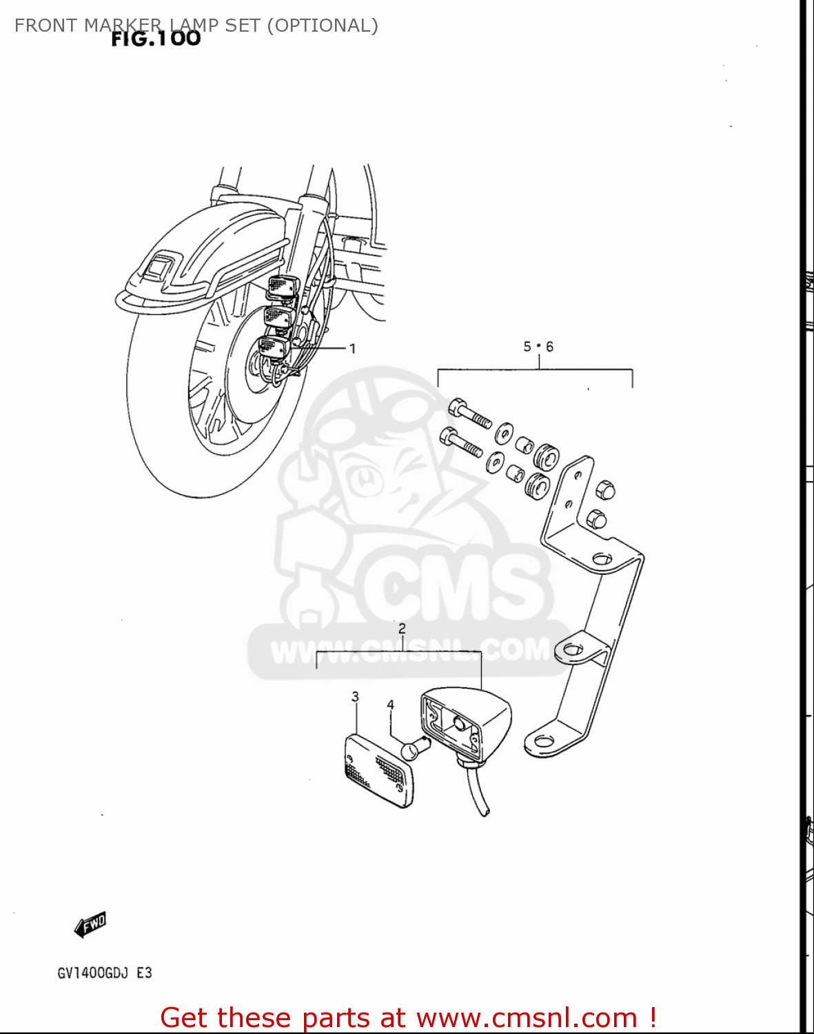 FRONT MARKER LAMP SET (OPTIONAL) GV1400GC CAVALCADE 1986 (G) USA (E03)