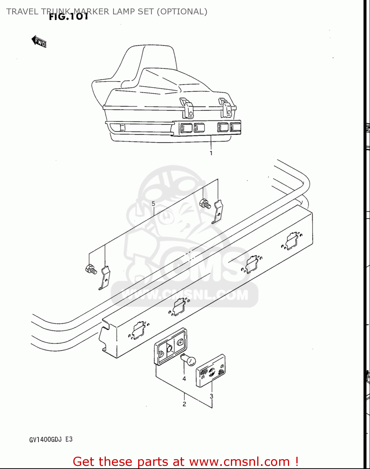 TRAVEL TRUNK MARKER LAMP SET (OPTIONAL) GV1400GC CAVALCADE 1986 (G) USA (E03)