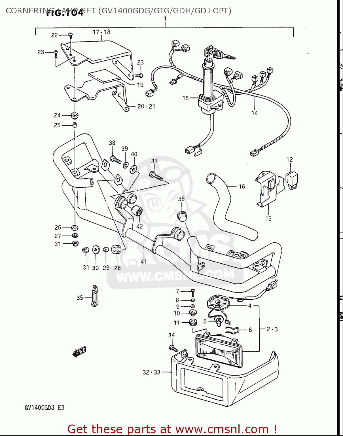 CORNERING LAMP SET (GV1400GDG/GTG/GDH/GDJ OPT) GV1400GC CAVALCADE 1986 (G) USA (E03)