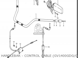 HANDLEBAR - CONTROL CABLE (GV1400GDG/GTG) - GV1400GC CAVALCADE 1986 (G) USA (E03)