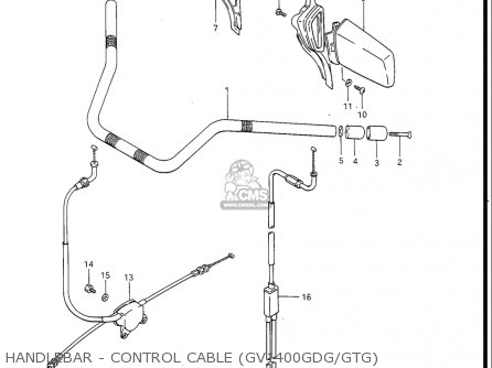 HANDLEBAR - CONTROL CABLE (GV1400GDG/GTG) - GV1400GC CAVALCADE 1986 (G) USA (E03)
