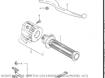 RIGHT HANDLE SWITCH (GV1400GDG/GCG/MODEL H/J) - GV1400GC CAVALCADE 1986 (G) USA (E03)