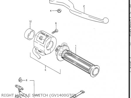 RIGHT HANDLE SWITCH (GV1400GTG) - GV1400GC CAVALCADE 1986 (G) USA (E03)