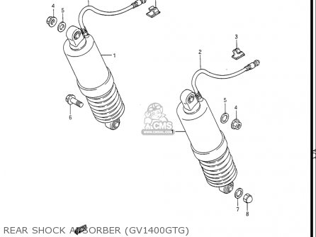 REAR SHOCK ABSORBER (GV1400GTG) - GV1400GC CAVALCADE 1986 (G) USA (E03)