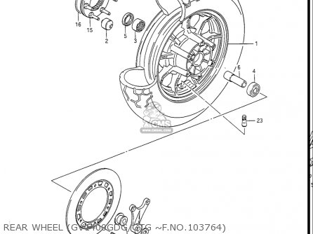 REAR WHEEL (GV1400GDG/GTG ~F.NO.103764) - GV1400GC CAVALCADE 1986 (G) USA (E03)