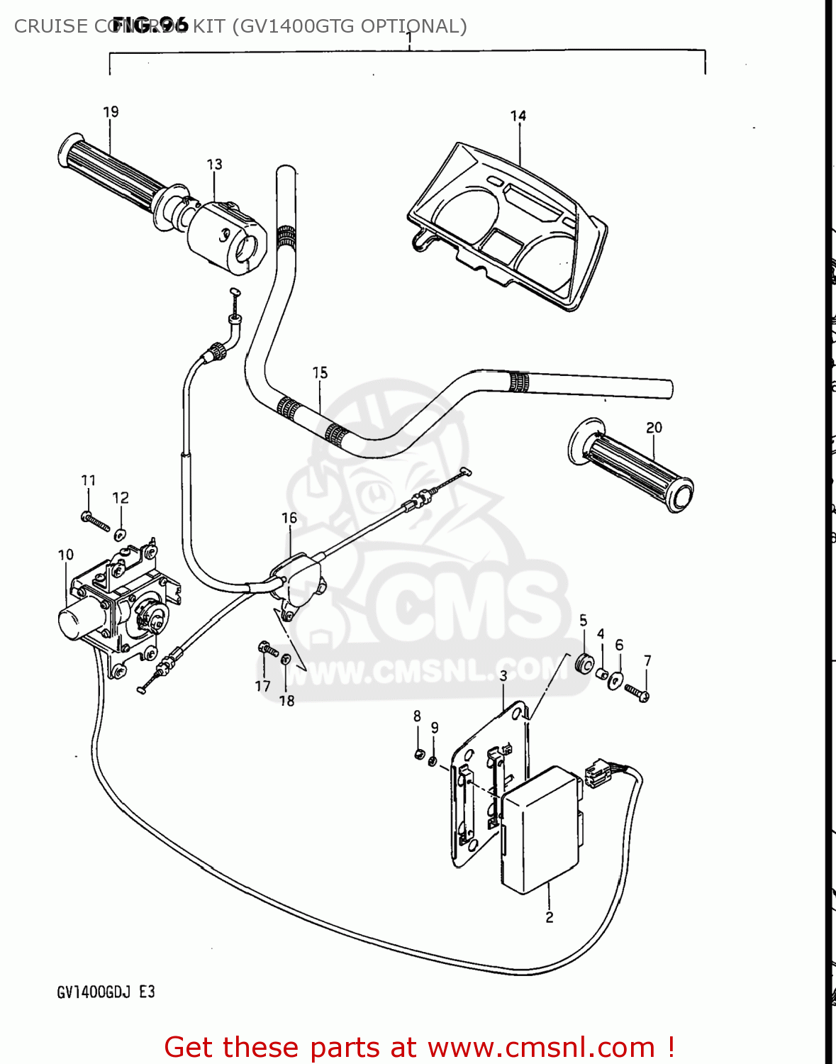 Suzuki GV1400GC CAVALCADE 1987 (H) USA (E03) CRUISE CONTROL KIT ...