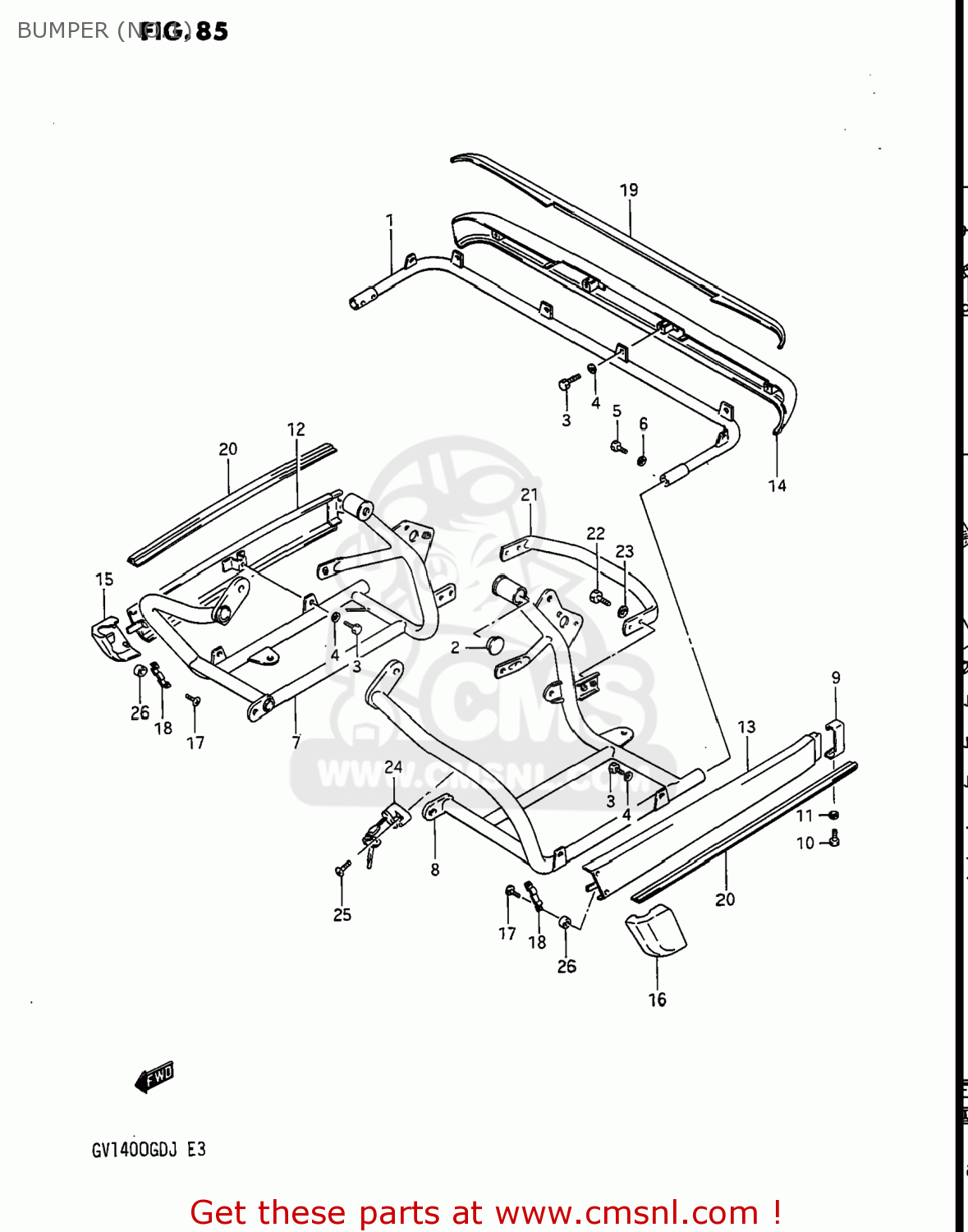 BUMPER (NO.1) GV1400GC CAVALCADE 1987 (H) USA (E03)