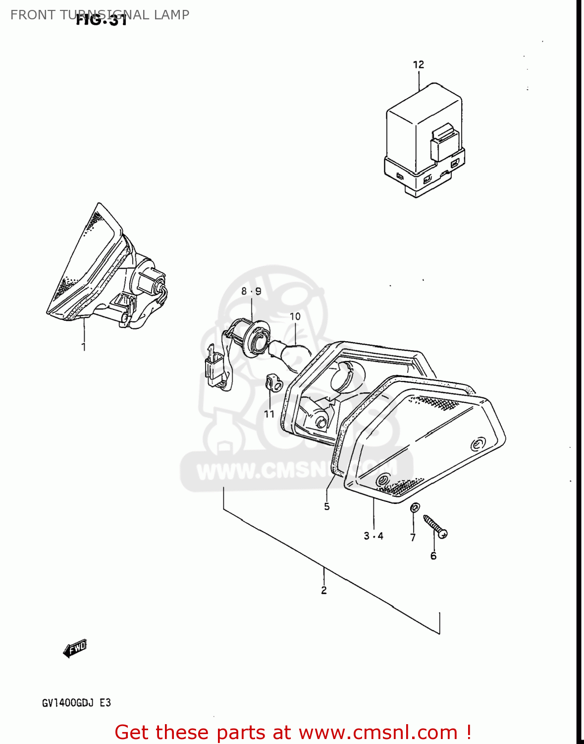 FRONT TURNSIGNAL LAMP GV1400GC CAVALCADE 1987 (H) USA (E03)