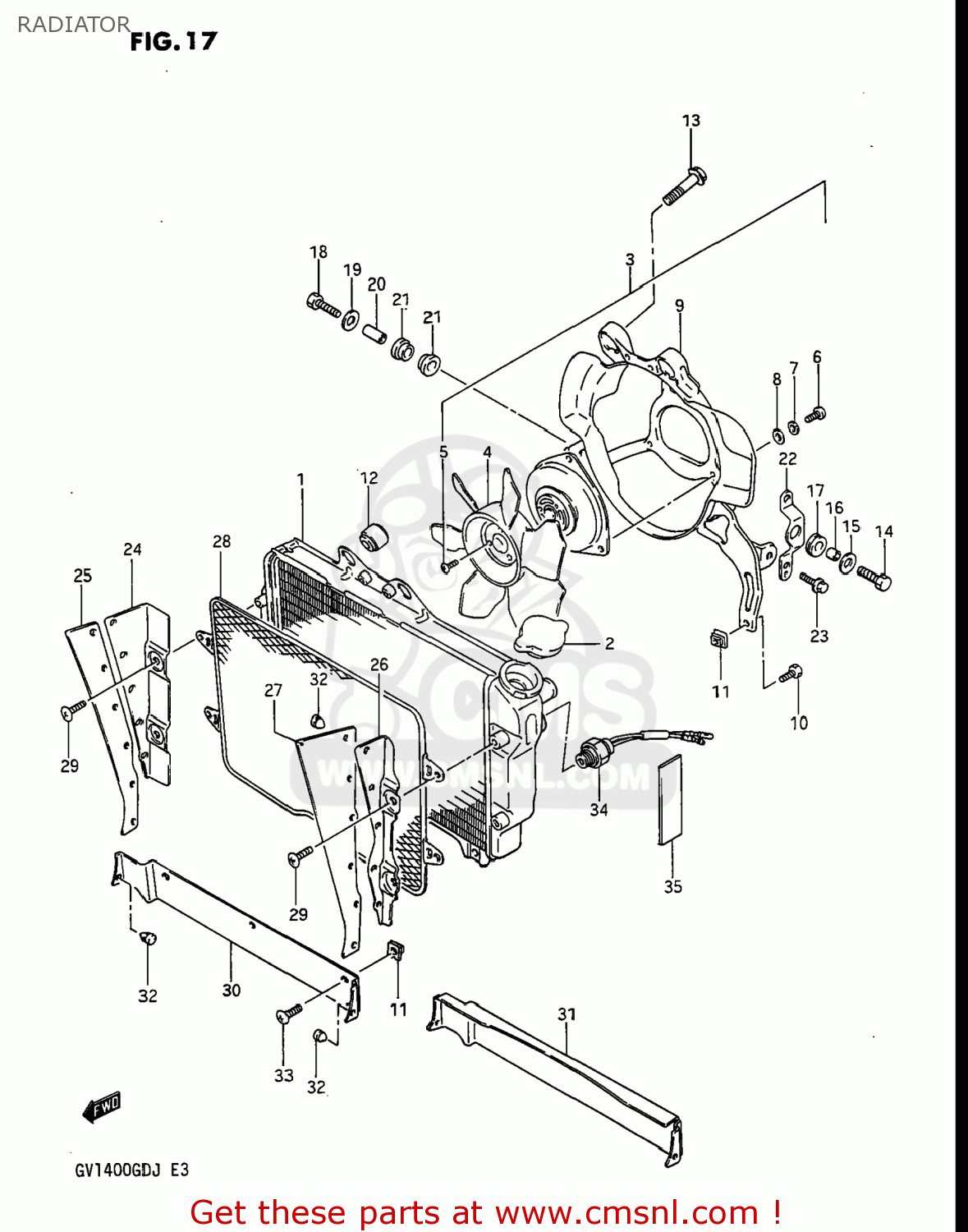RADIATOR GV1400GC CAVALCADE 1987 (H) USA (E03)