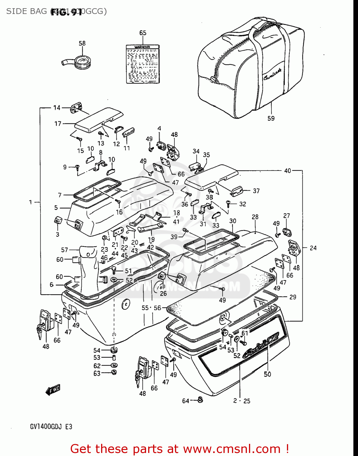 SIDE BAG (GV1400GCG) GV1400GC CAVALCADE 1987 (H) USA (E03)