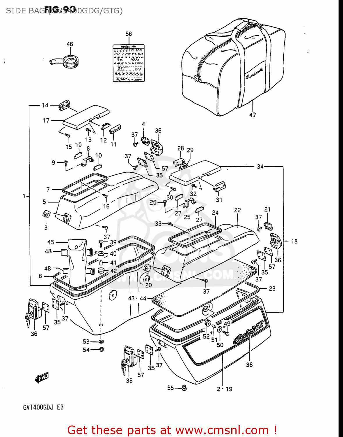 SIDE BAG (GV1400GDG/GTG) GV1400GC CAVALCADE 1987 (H) USA (E03)