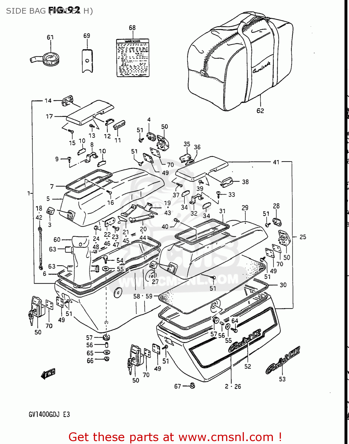 SIDE BAG (MODEL H) GV1400GC CAVALCADE 1987 (H) USA (E03)