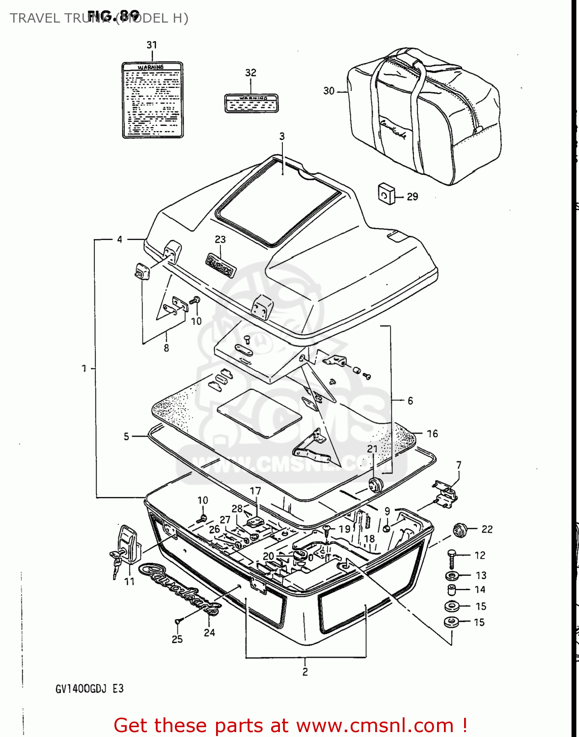 TRAVEL TRUNK (MODEL H) GV1400GC CAVALCADE 1987 (H) USA (E03)