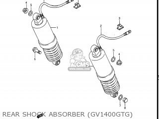 REAR SHOCK ABSORBER (GV1400GTG) - GV1400GC CAVALCADE 1987 (H) USA (E03)