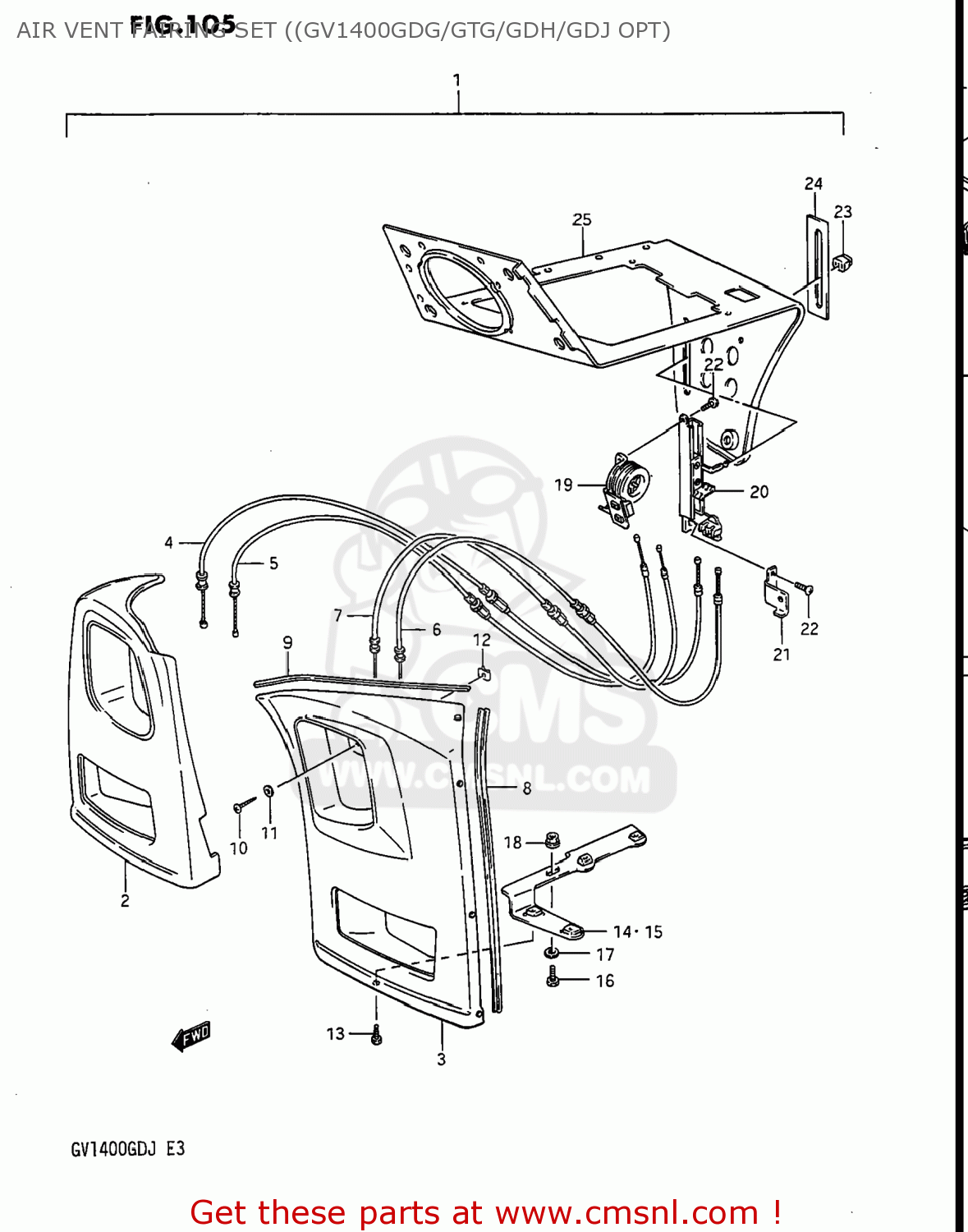 AIR VENT FAIRING SET ((GV1400GDG/GTG/GDH/GDJ OPT) GV1400GC CAVALCADE 1988 (J) USA (E03)