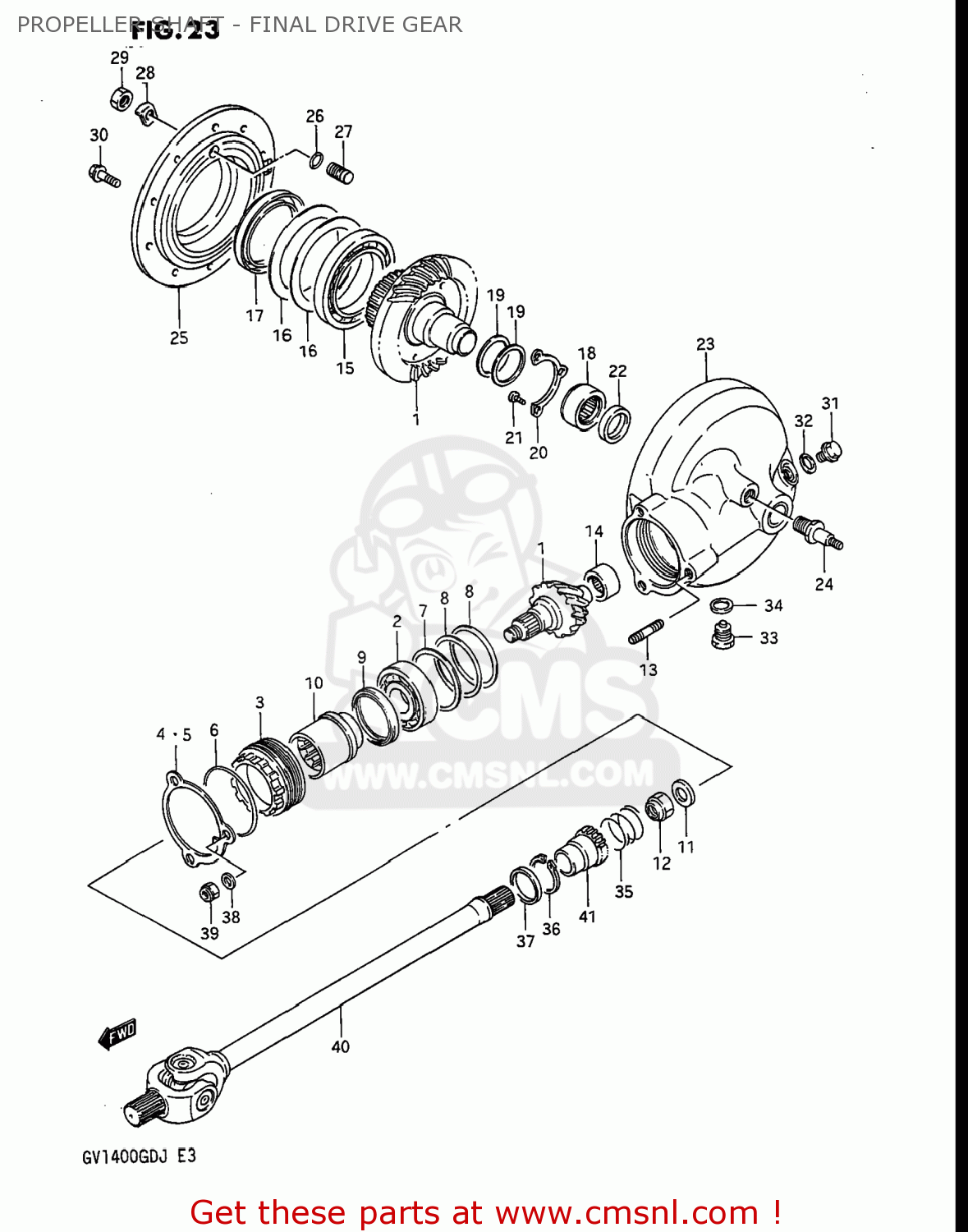 PROPELLER SHAFT - FINAL DRIVE GEAR GV1400GC CAVALCADE 1988 (J) USA (E03)