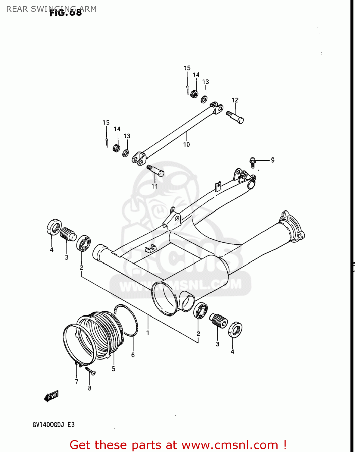 REAR SWINGING ARM GV1400GC CAVALCADE 1988 (J) USA (E03)
