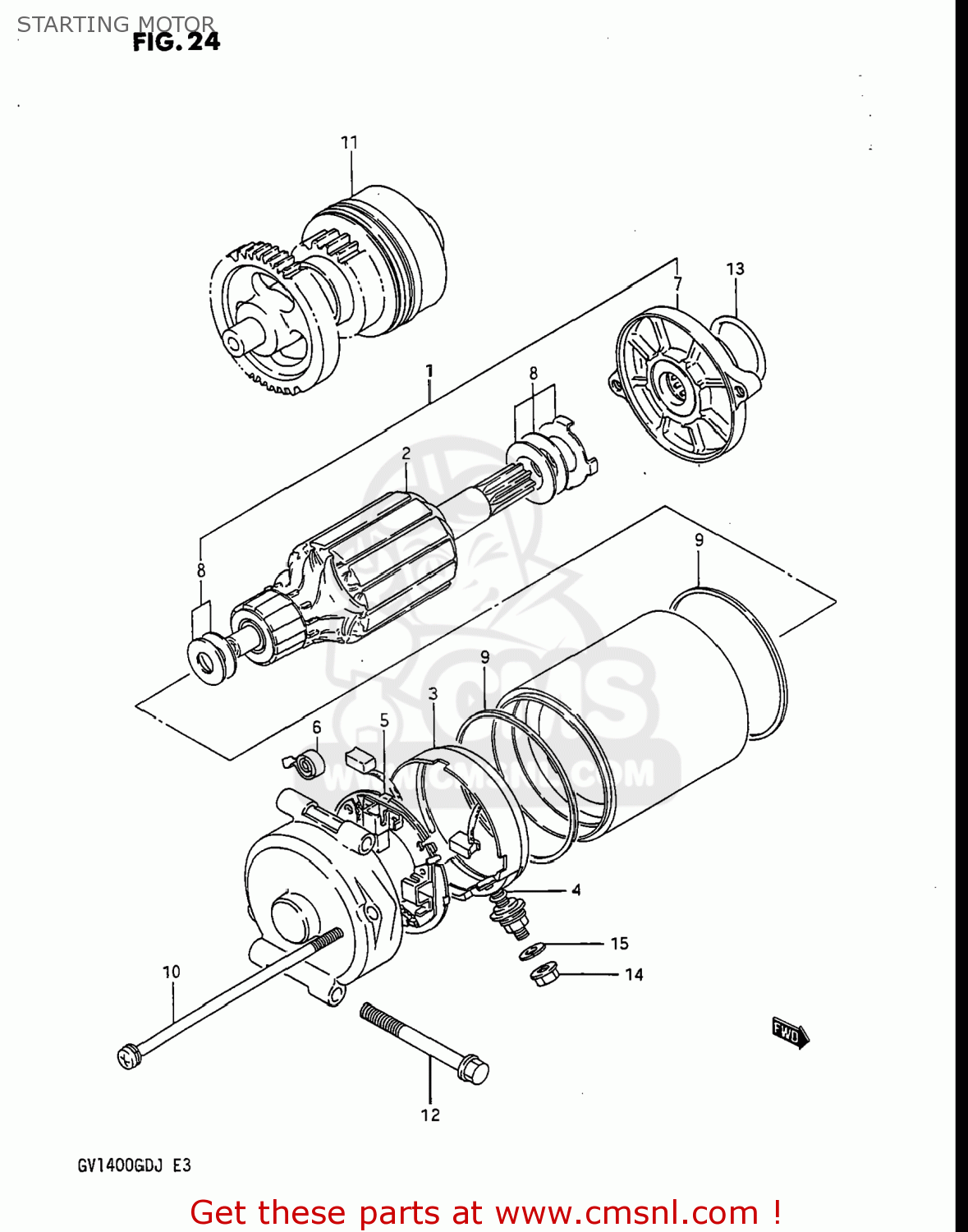 STARTING MOTOR GV1400GC CAVALCADE 1988 (J) USA (E03)