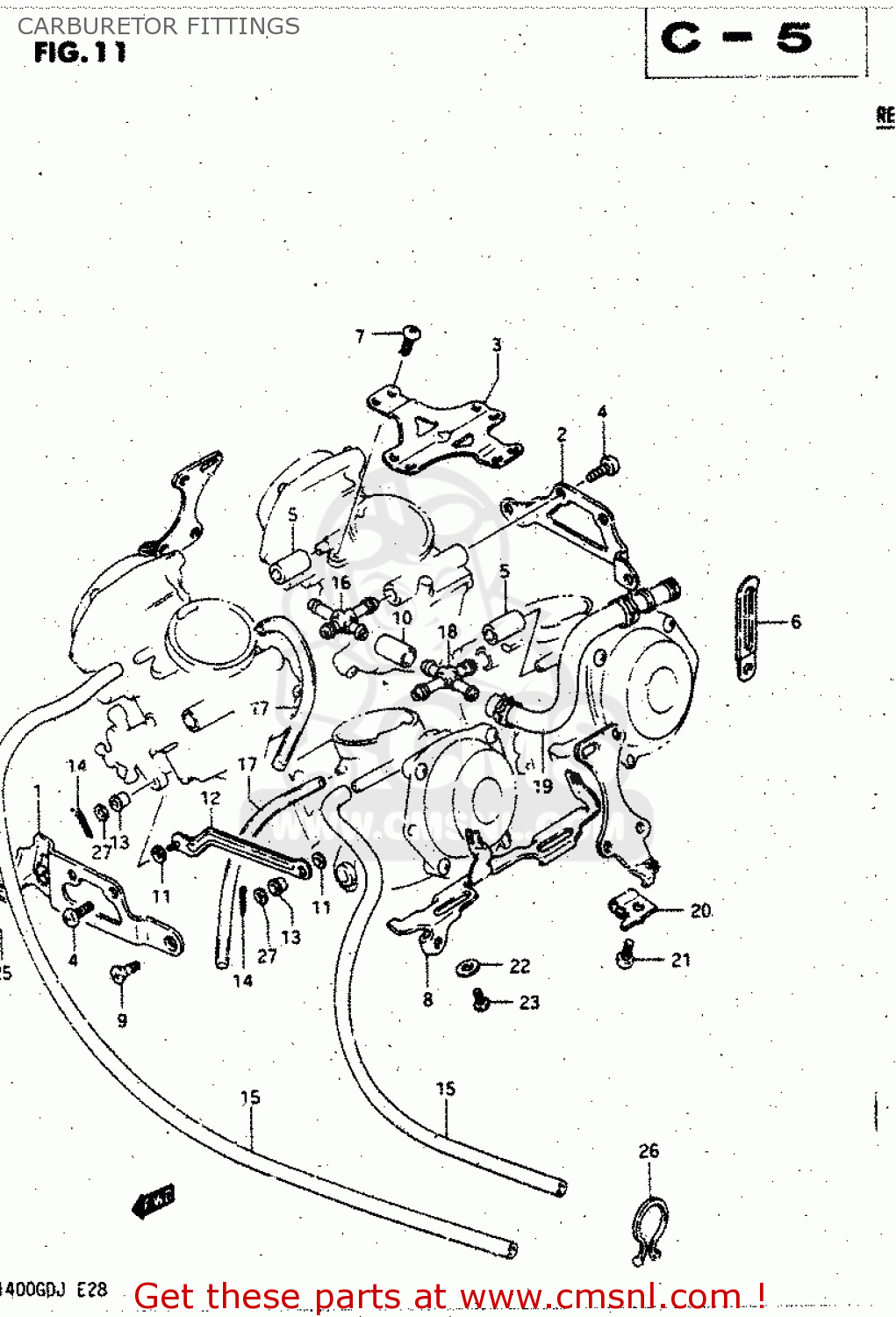 CARBURETOR FITTINGS GV1400GD 1986 (G) (E01)