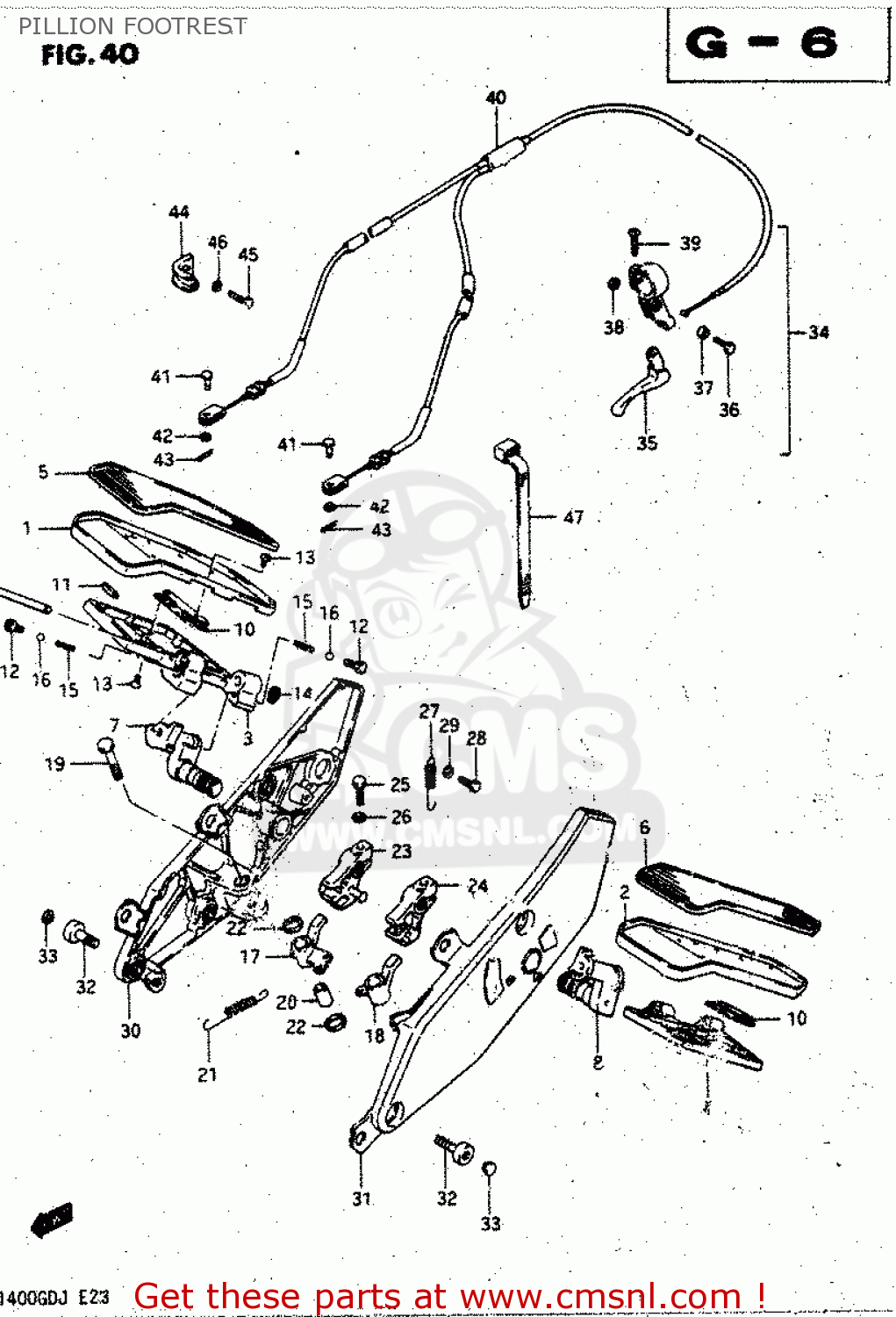 PILLION FOOTREST GV1400GD 1986 (G) (E01)