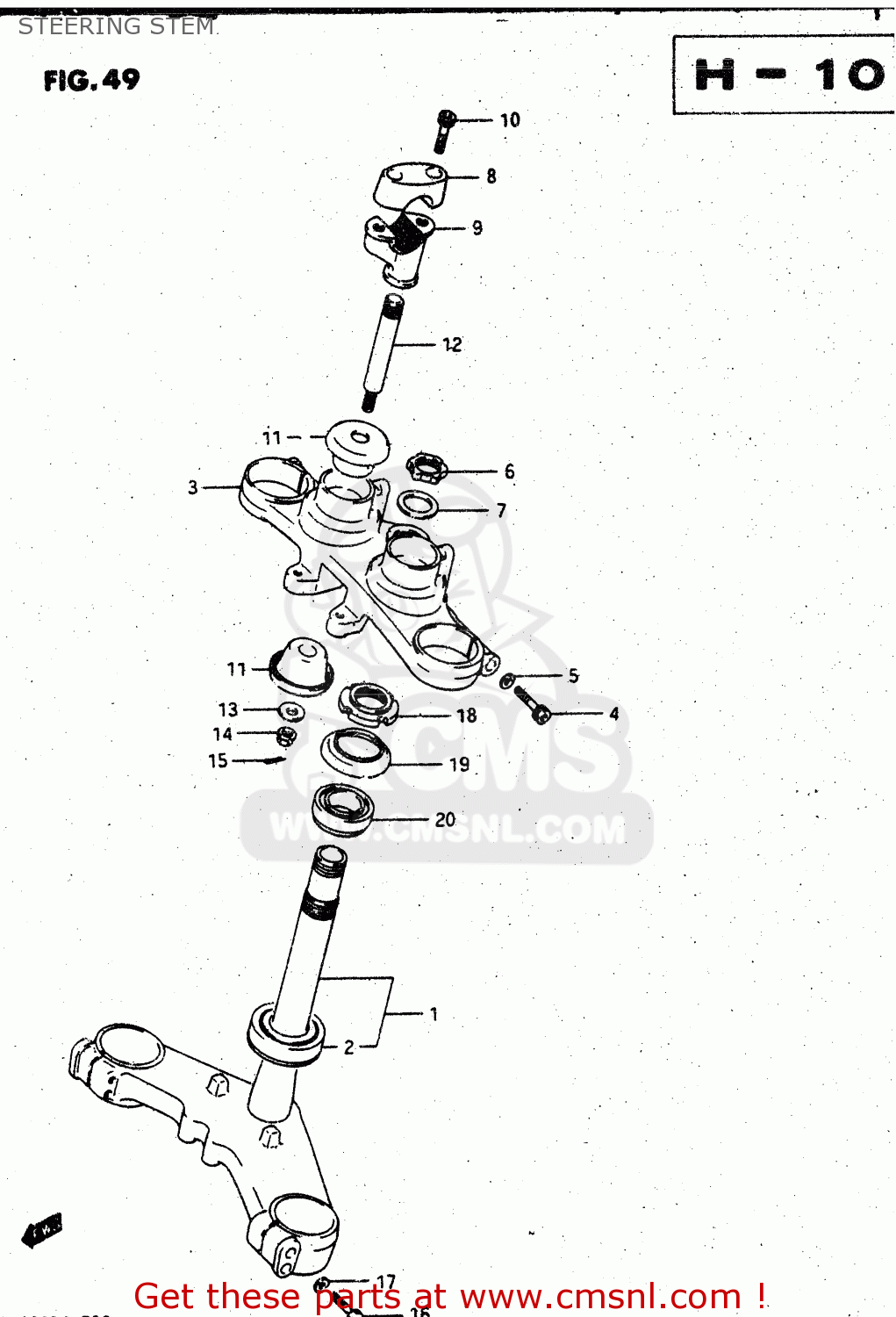 STEERING STEM GV1400GD 1986 (G) (E01)