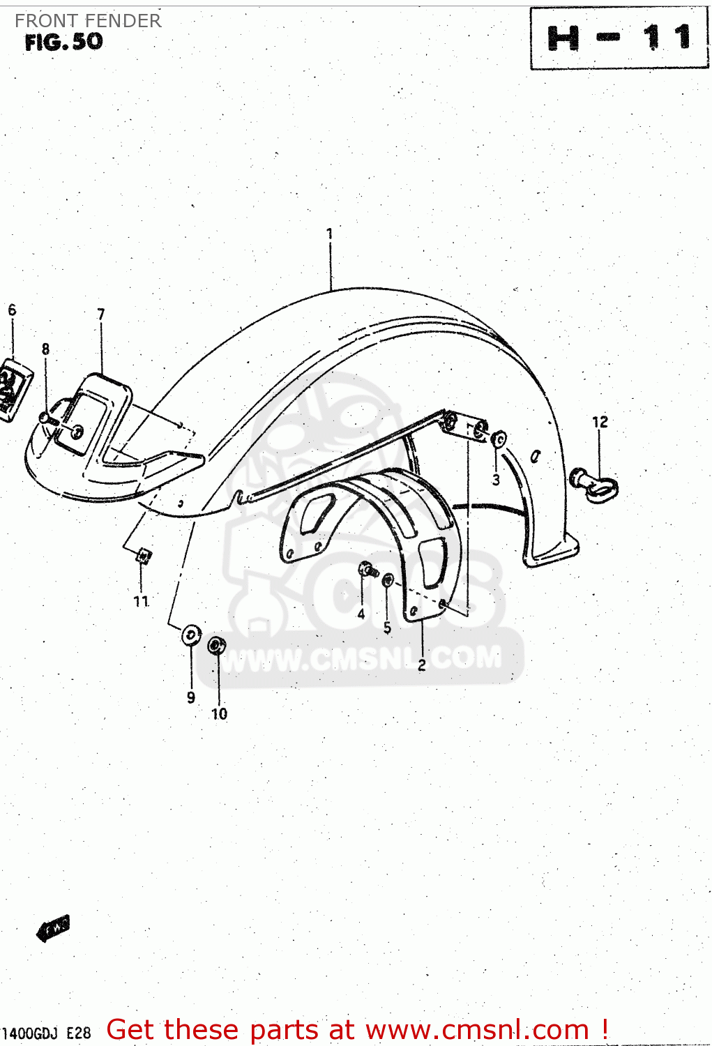 FRONT FENDER GV1400GD 1986 (G) (E01)