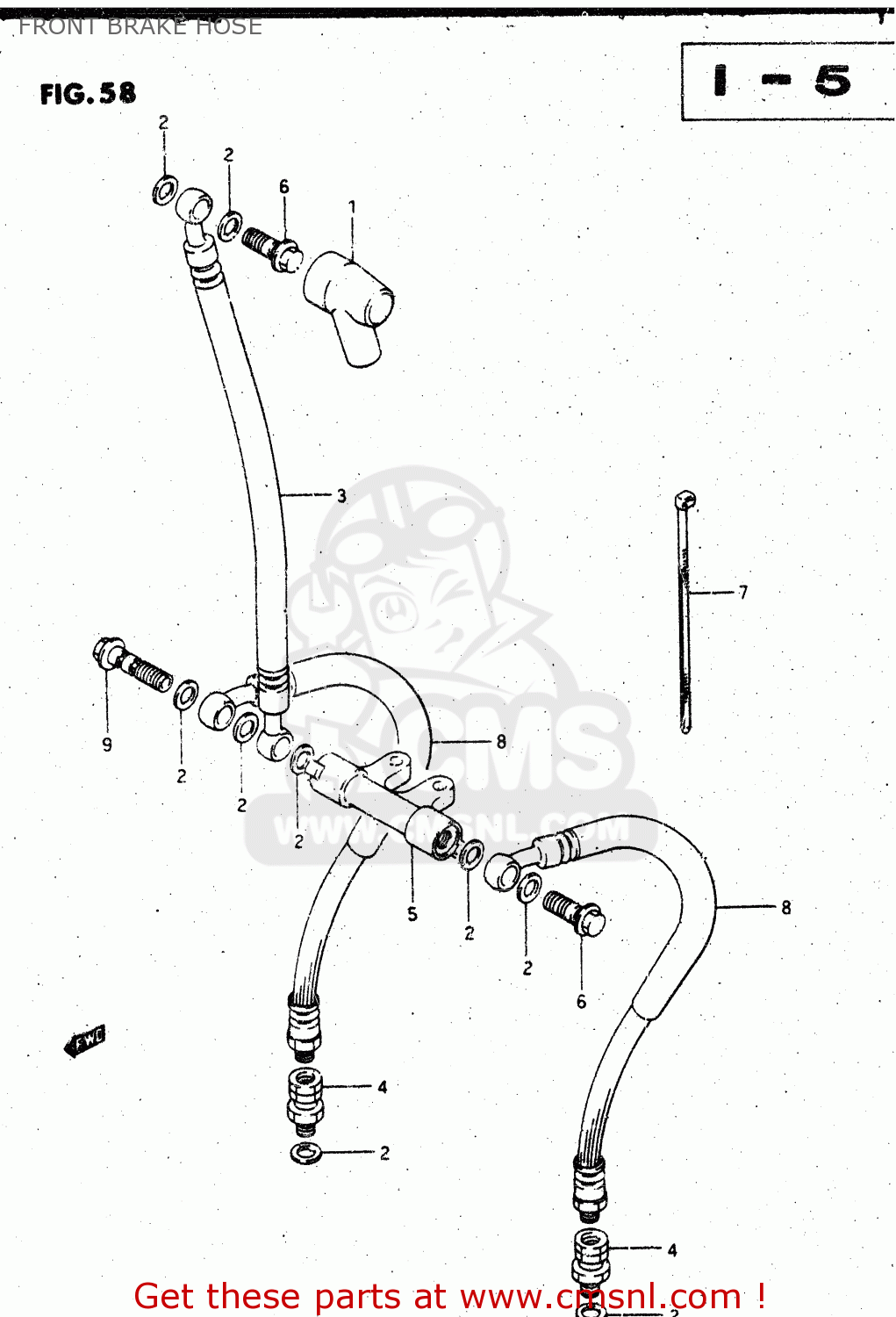 FRONT BRAKE HOSE GV1400GD 1986 (G) (E01)