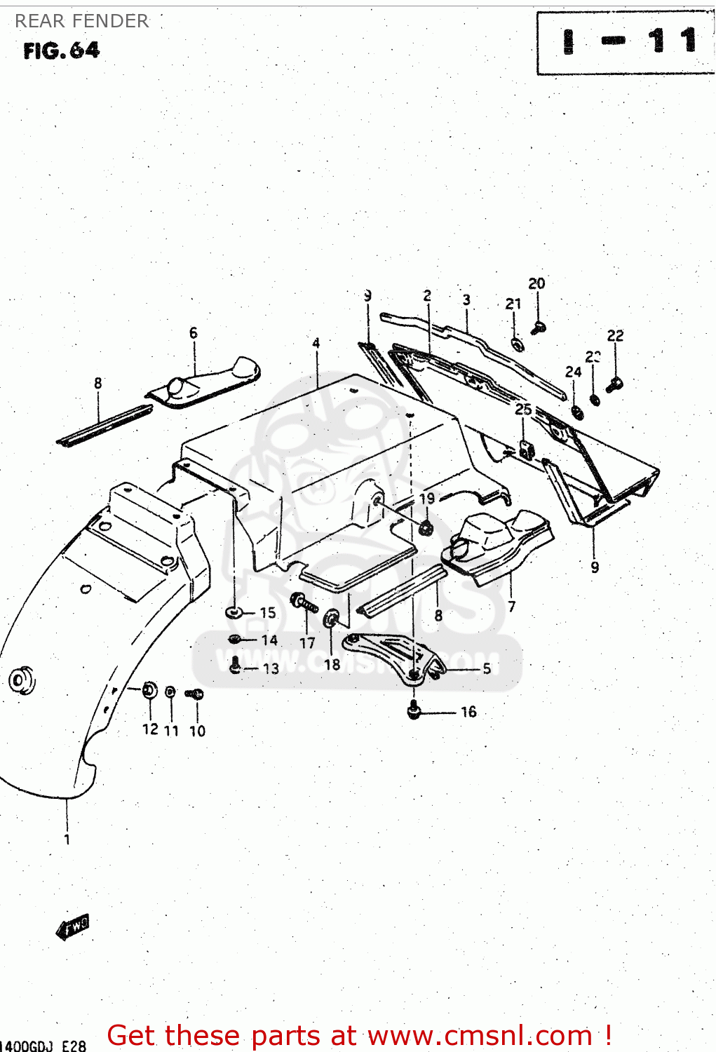 REAR FENDER GV1400GD 1986 (G) (E01)