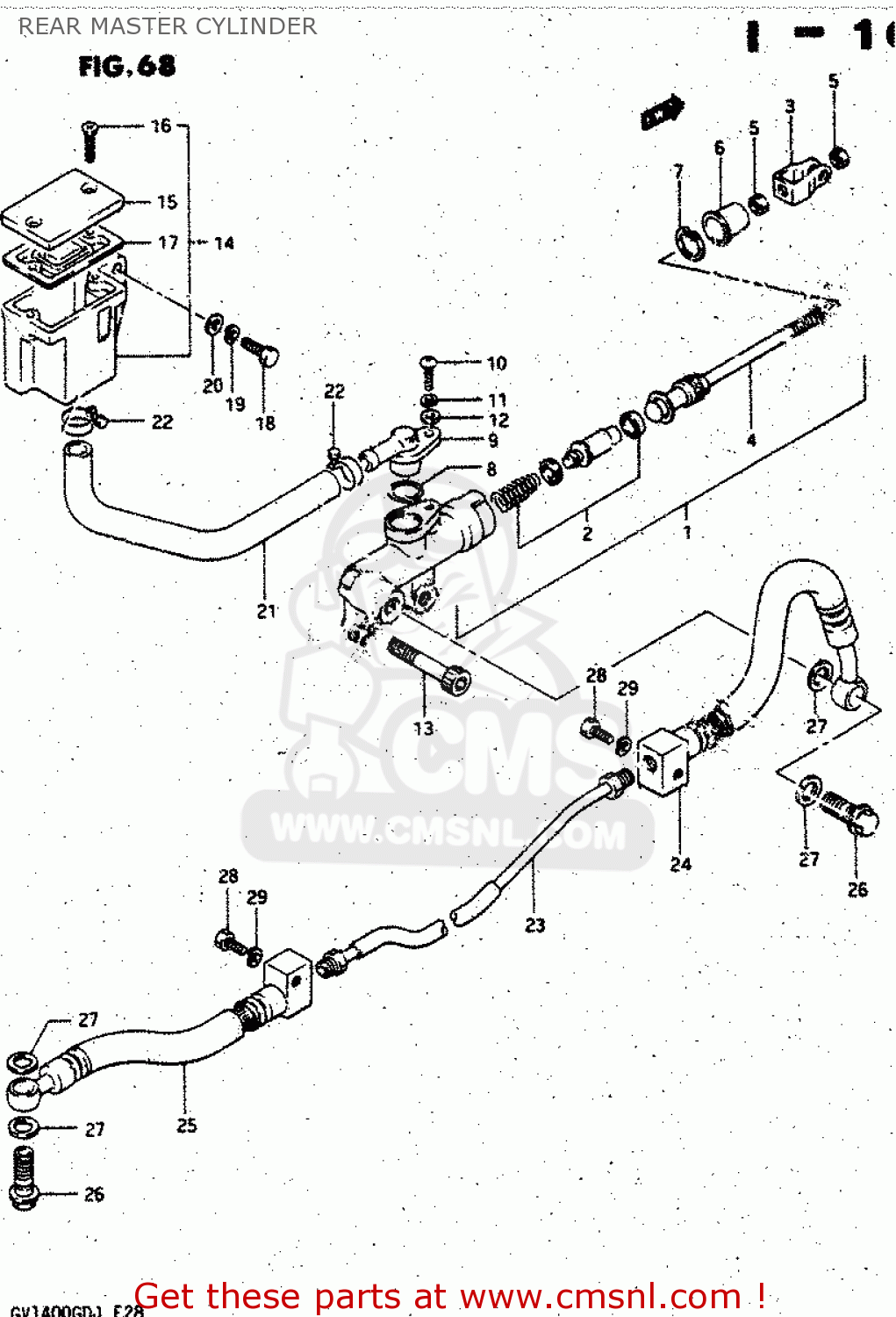 REAR MASTER CYLINDER GV1400GD 1986 (G) (E01)