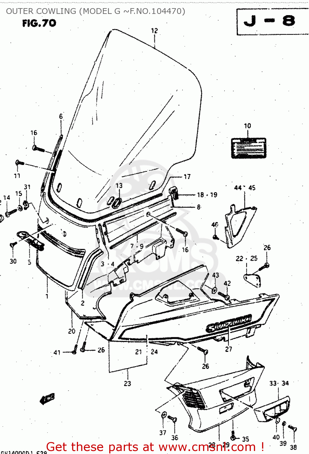OUTER COWLING (MODEL G ~F.NO.104470) GV1400GD 1986 (G) (E01)