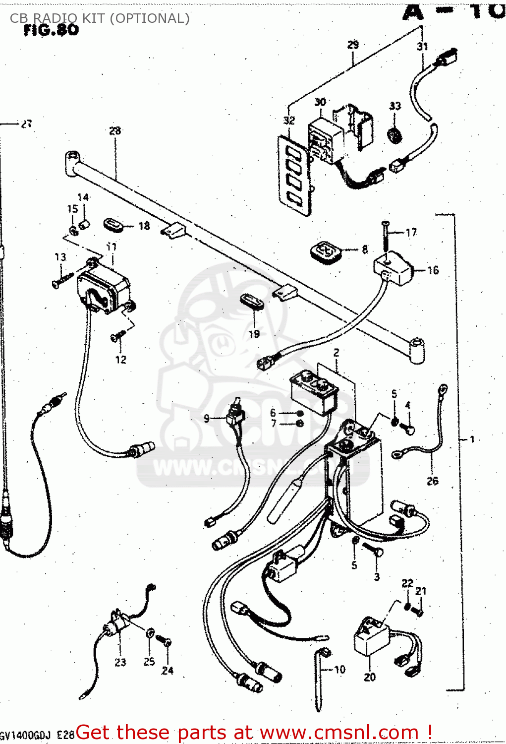 CB RADIO KIT (OPTIONAL) GV1400GD 1986 (G) (E01)