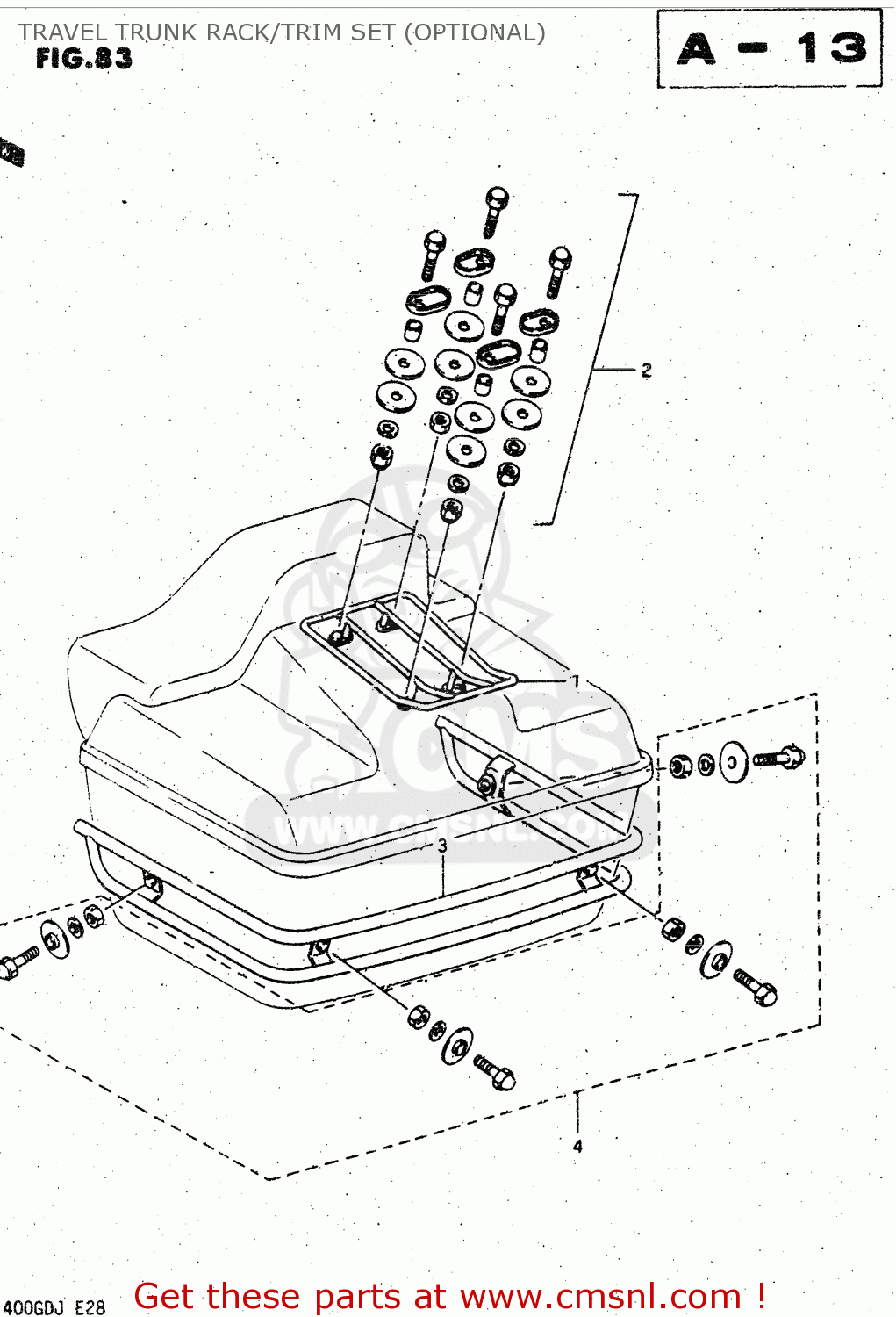 TRAVEL TRUNK RACK/TRIM SET (OPTIONAL) GV1400GD 1986 (G) (E01)