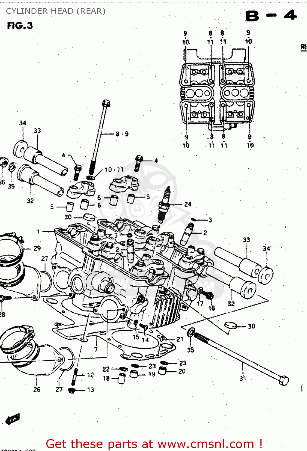 CYLINDER HEAD (REAR) GV1400GD 1987 (H) (E01)