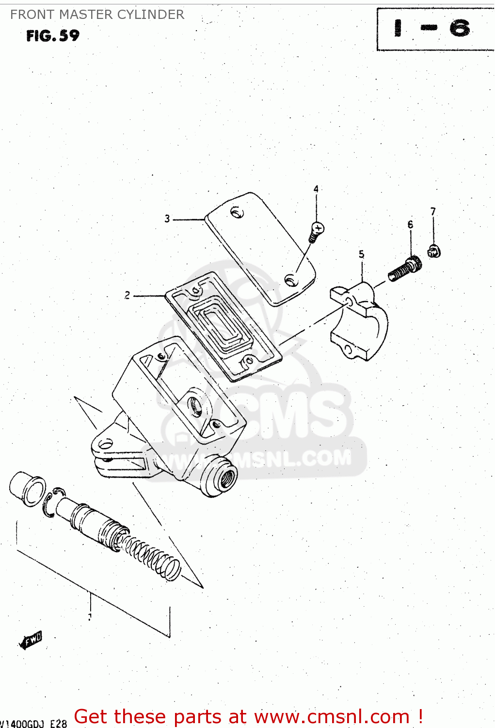 FRONT MASTER CYLINDER GV1400GD 1987 (H) (E01)
