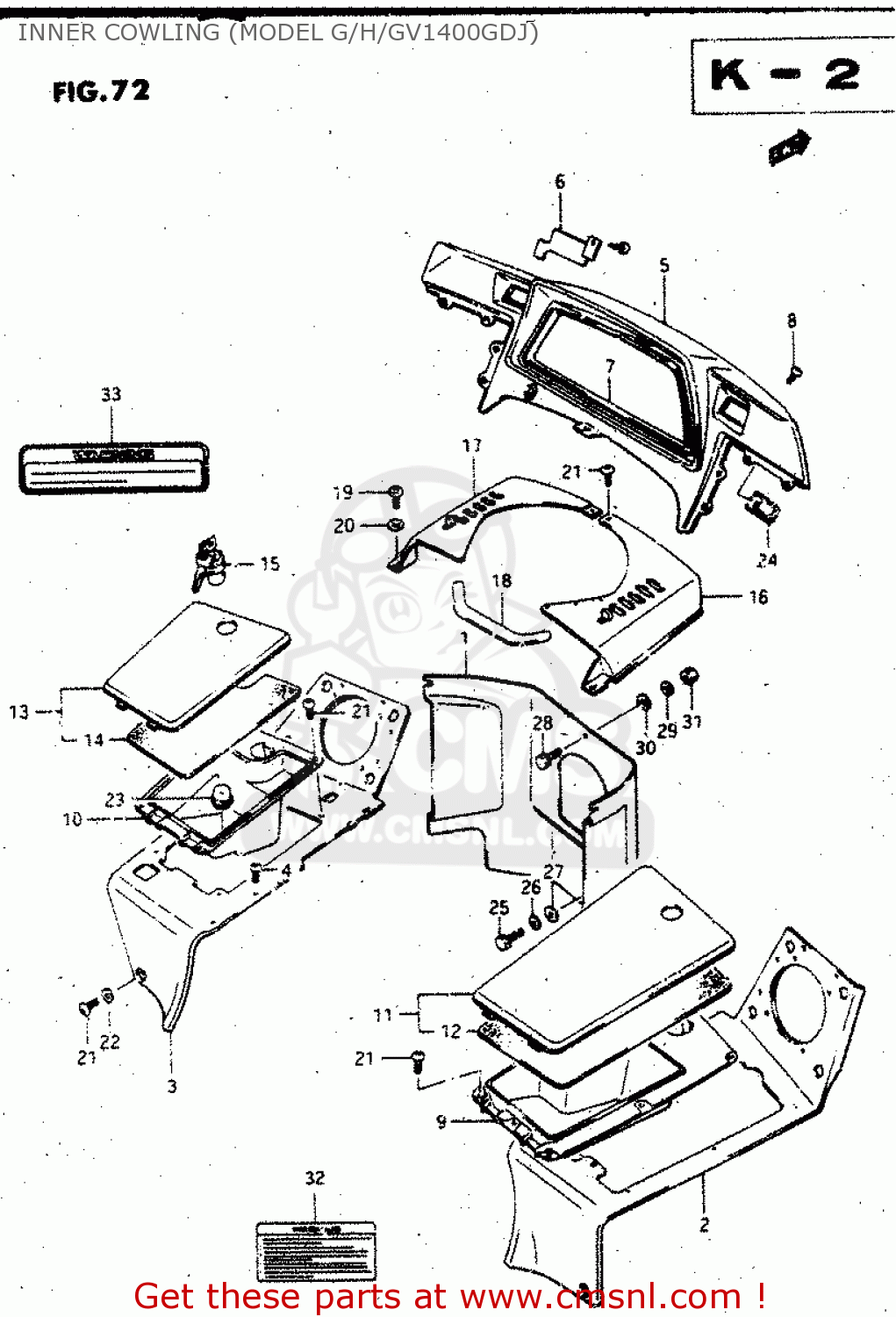 INNER COWLING (MODEL G/H/GV1400GDJ) GV1400GD 1987 (H) (E01)