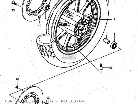 FRONT WHEEL (MODEL G ~F.NO.103764) - GV1400GD 1987 (H) (E01)