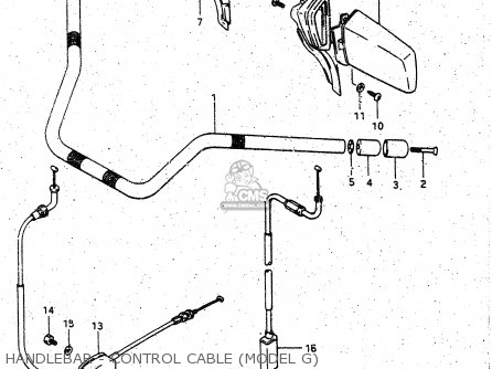 HANDLEBAR - CONTROL CABLE (MODEL G) - GV1400GD 1987 (H) (E01)