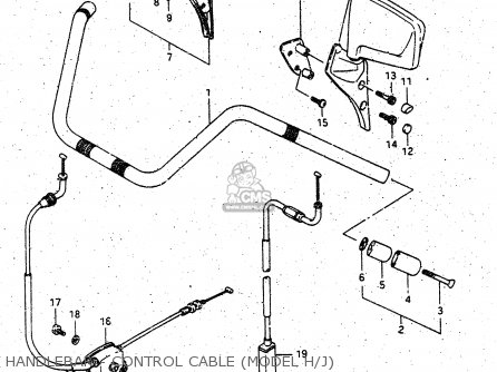 HANDLEBAR - CONTROL CABLE (MODEL H/J) - GV1400GD 1987 (H) (E01)