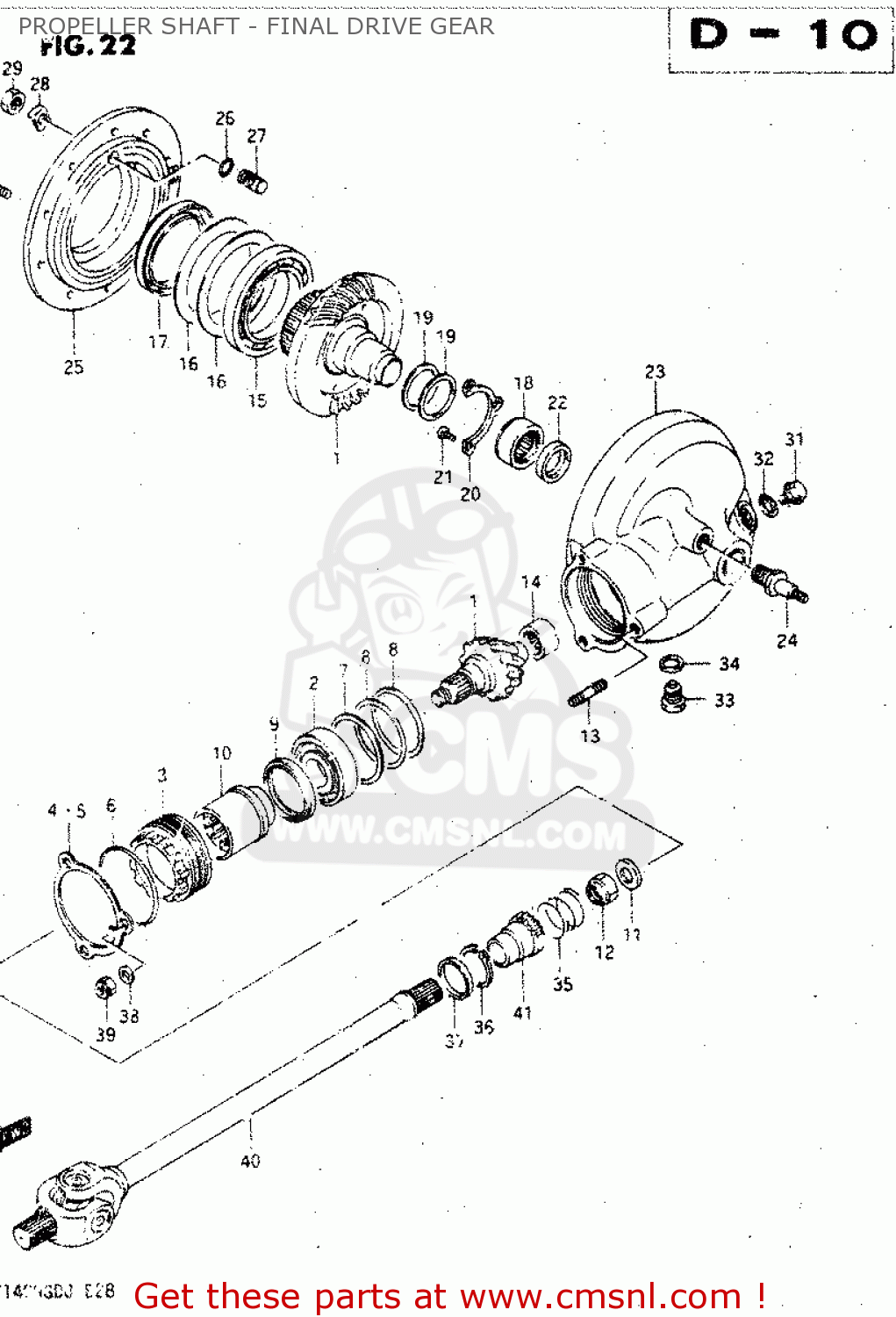 PROPELLER SHAFT - FINAL DRIVE GEAR GV1400GD 1988 (J) (E01)