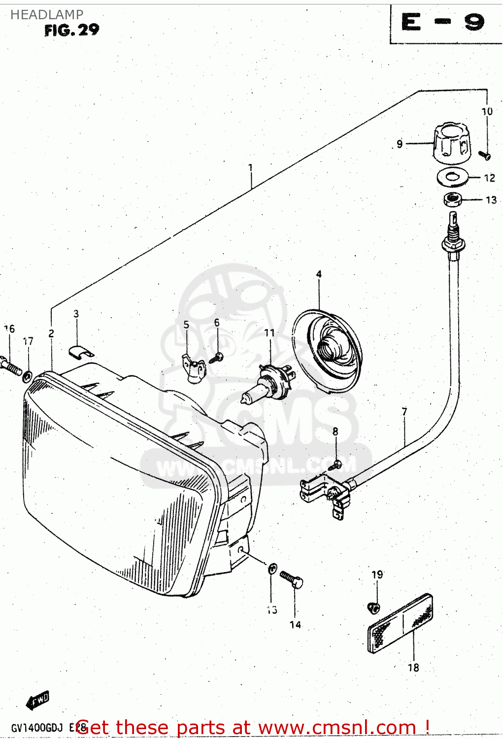 HEADLAMP GV1400GD 1988 (J) (E01)