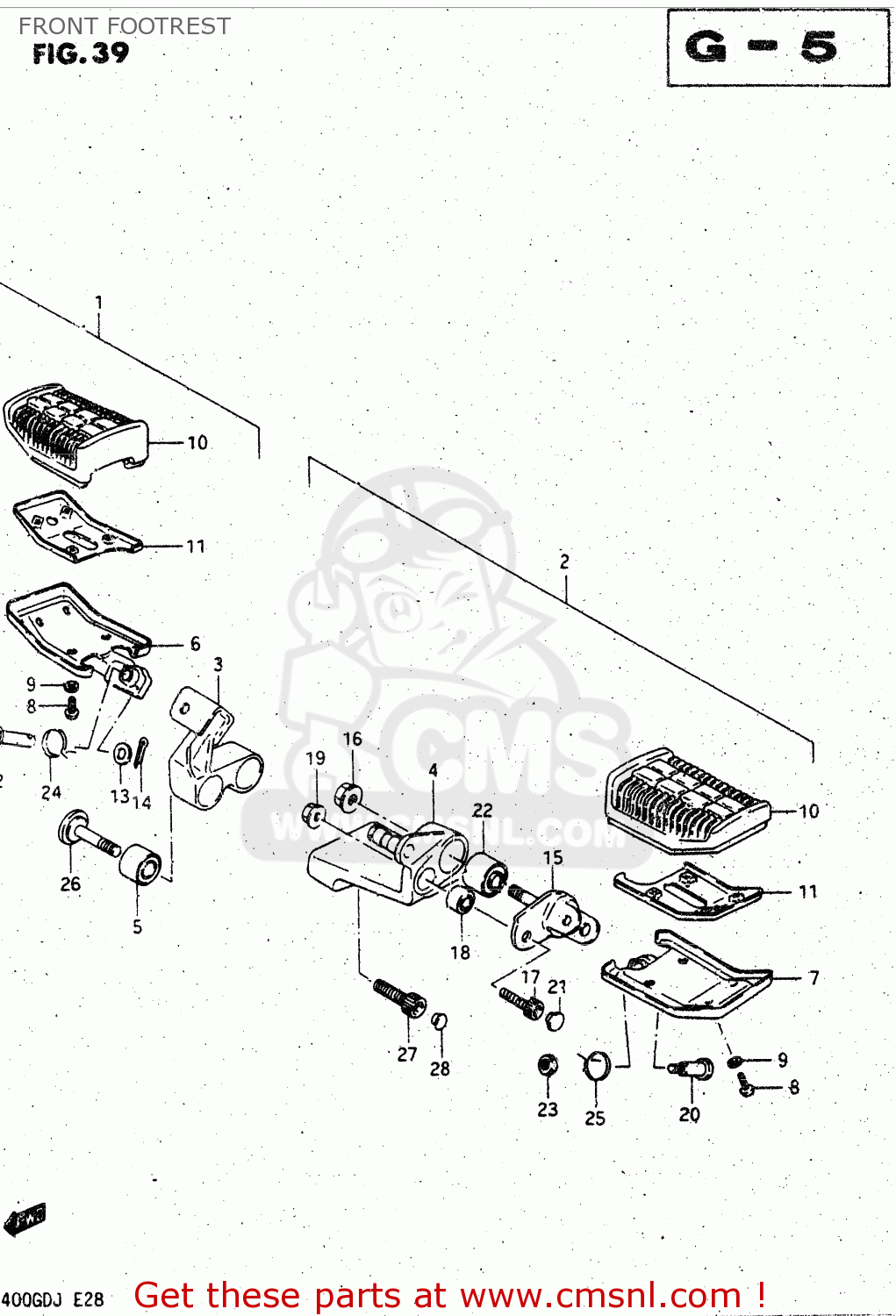 FRONT FOOTREST GV1400GD 1988 (J) (E01)