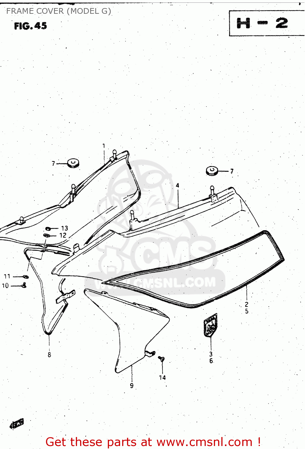 FRAME COVER (MODEL G) GV1400GD 1988 (J) (E01)