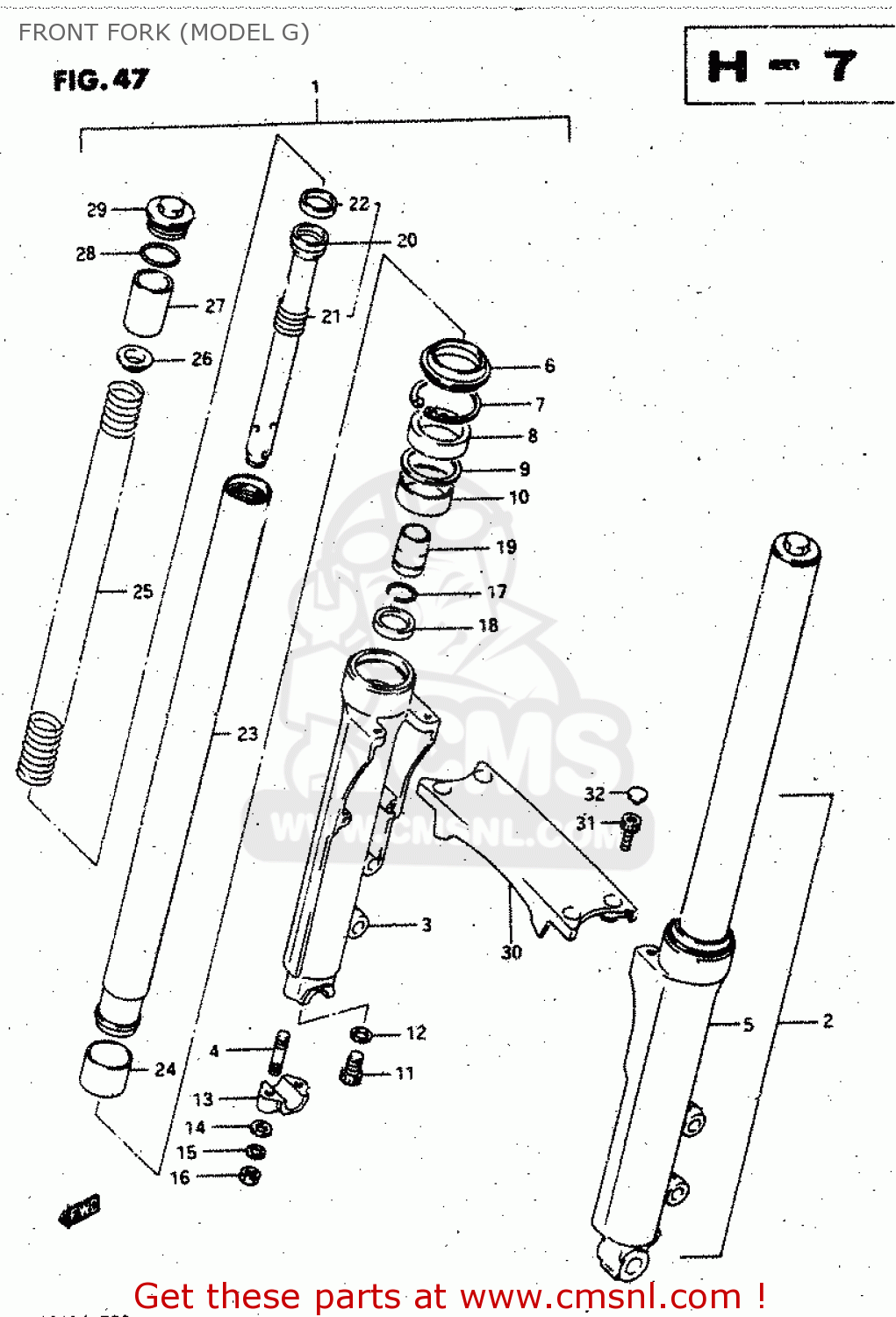 FRONT FORK (MODEL G) GV1400GD 1988 (J) (E01)