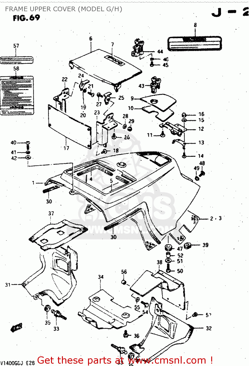FRAME UPPER COVER (MODEL G/H) GV1400GD 1988 (J) (E01)