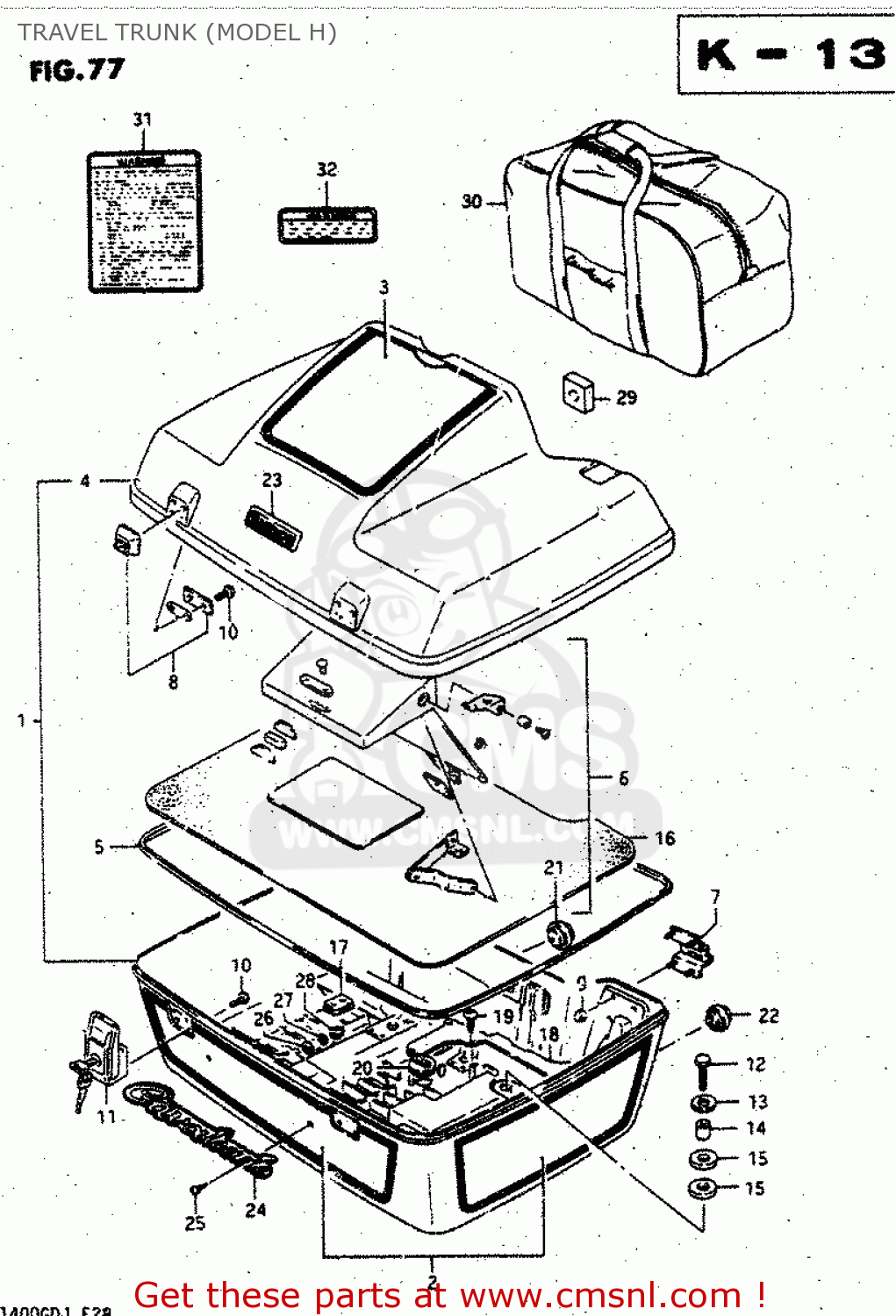 TRAVEL TRUNK (MODEL H) GV1400GD 1988 (J) (E01)