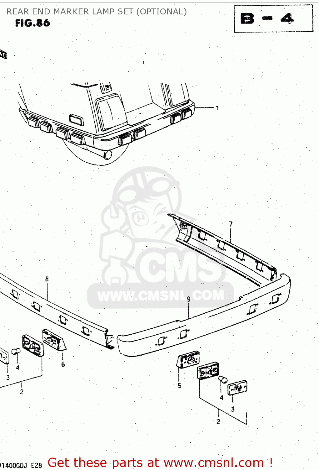REAR END MARKER LAMP SET (OPTIONAL) GV1400GD 1988 (J) (E01)