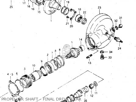 PROPELLER SHAFT - FINAL DRIVE GEAR - GV1400GD 1988 (J) (E01)